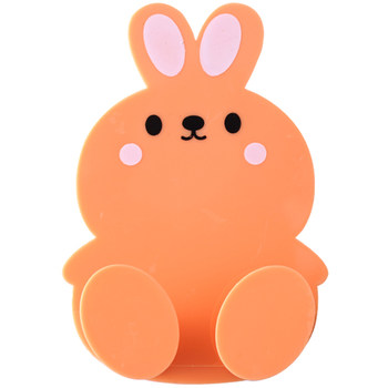 Cartoon punch-free plug hook plug socket bear plug storage hook fixer traceless back glue
