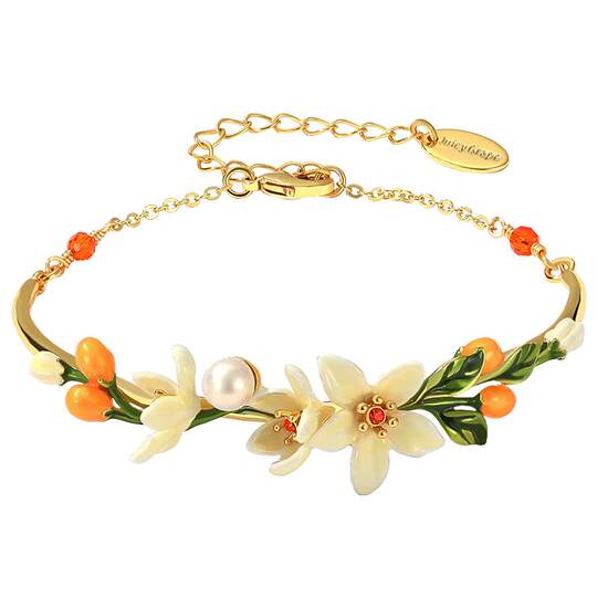 Juicygrape orange blossom kumquat half bracelet French style