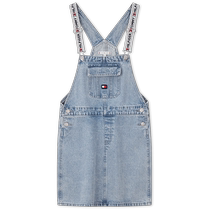 Tommy 24 new spring and summer childrens clothing womens pure cotton jacquard denim suspender skirt TH2332063 TH2422811