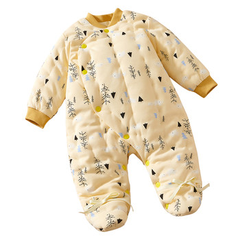 Winter handmade cotton one-piece footwear for infants and young children