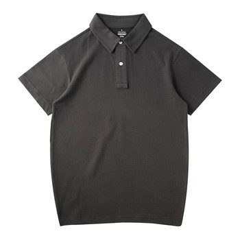 Pixi 300g heavyweight polo shirt for men early spring American retro thick Xinjiang cotton pure cotton lapel polo ເສື້ອຍືດແຂນສັ້ນ