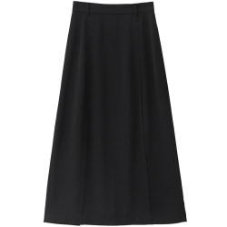 CHICVEN Street style high waist pleated skirt slit black skirt 2024 spring and summer for women