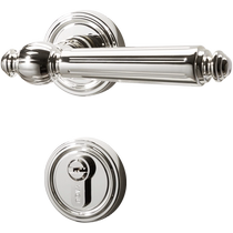 Yagu light luxury modern silver silent door lock magnetic split French door lock Nordic indoor bedroom door lock