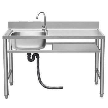 Countertop integrated molded kitchen sink stainless steel