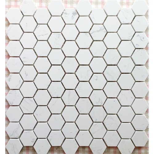 Белый кварц маленький шестиугольный каменная мозаичная барная бар