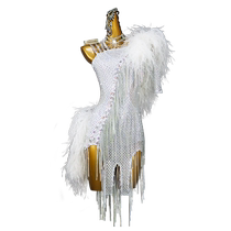 2024 New Advanced Professional Latin Dance Competition Clothing Feather Dress Dance Stage Performance Solo Flower Costume