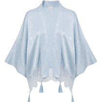 Selection gifts] EP Yaying Chinese style scarf mulberry silk jacquard jacket lace splicing tassel shawl 24 summer