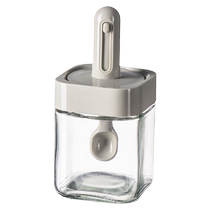 Modern housewife telescopic seasoning jar home kitchen high-end storage spoon lid integrated salt jar seasoning box seasoning bottle jar