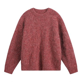 Mohair textured crew neck sweater for men and women in autumn Mohair textured crew neck sweater for men and women in autumn