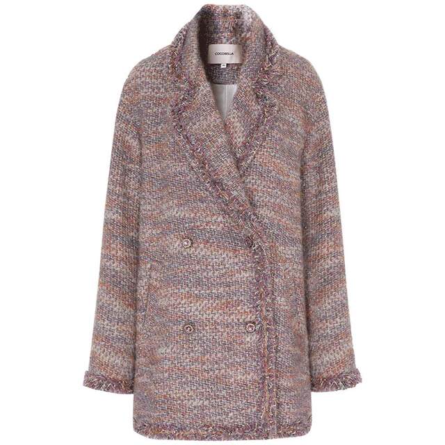 Small scented tweed mid-length jacket