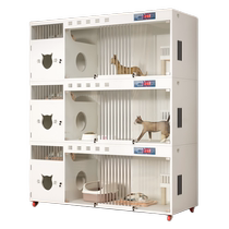 Solid wood cat cage three-story household indoor cat cabinet constant temperature cat villa large space cat breeding cage cattery large cat nest