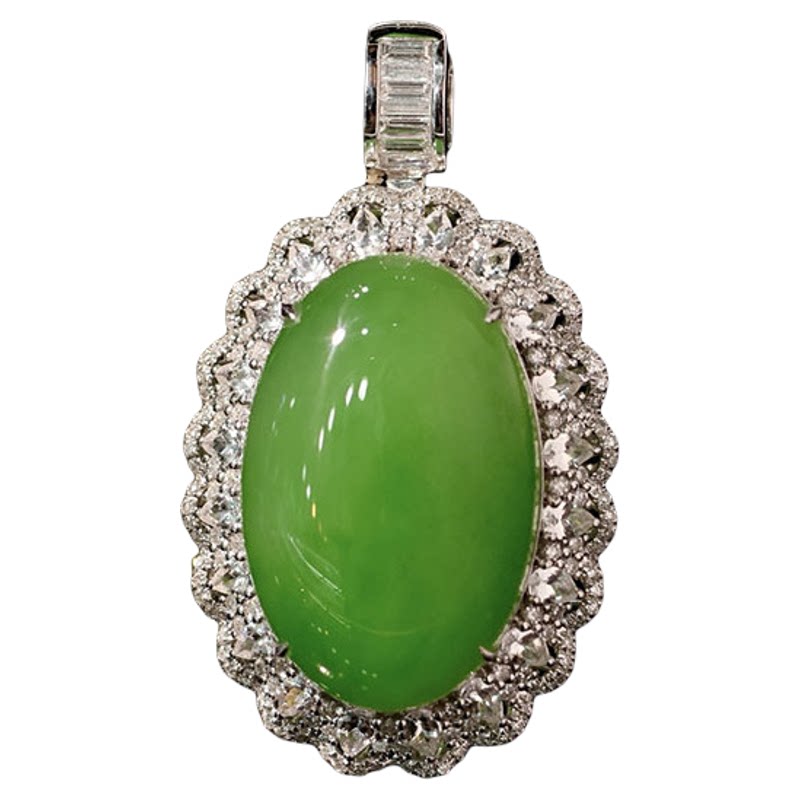 Fashionable Hetian jade gold and jade necklace for wife