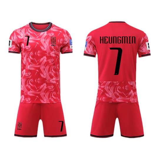 2425韩国队球衣孙兴足球服套装男儿童定制主场国家队比赛训练队服