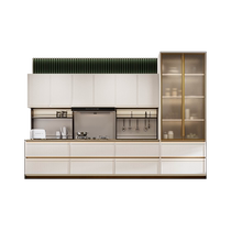 Quanyou Whole House Customized Integrated Cabinet Open Home Quartz Stone Countertop Integrated Kitchen Stove Cabinet