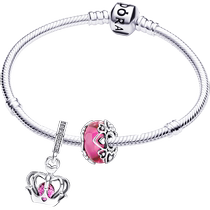 Chinese Valentines Day gift] Pandora Pandora Love Confession Bracelet Set Pink Crown Romantic Gift to Girlfriend