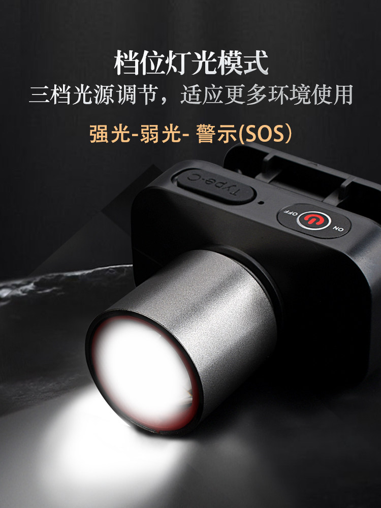 ไฟฉายคาดศีรษะแบบมีหูเก็บหู ระบบ LED ปรับโฟกัสแบบซูมได้ กำลังสูง ความเข้มข้นสูง ชาร์จไฟได้ จาก Tianyi ใช้ได้ทั้งงานเหมืองแร่และตกปลา พร้อมตัวยึดแบบสวมใส่บนหมวก