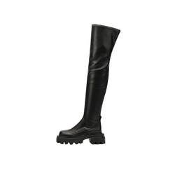 DAPHNELAB Daphne Sugar Cube Over-the-Knee Boots Women's Genuine Leather 2024 New Thick-soled Long Boots Women's Slim and Versatile