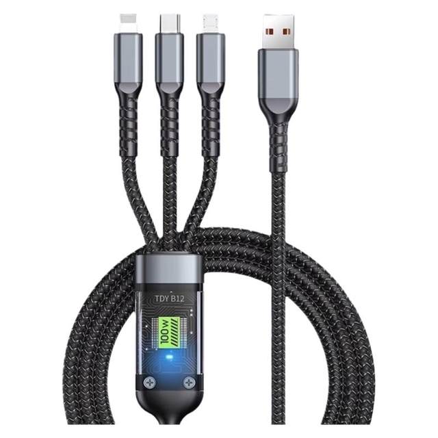 66W super fast charging three-in-one data cable 66W super fast charging three-in-one data cable
