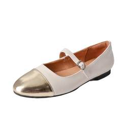 Daphne Silver Shoes Women's Spring 2024 New Genuine Leather Flat Shoes Shallow Mouth Low Heels Mary Jane Women's Shoes Spring Autumn