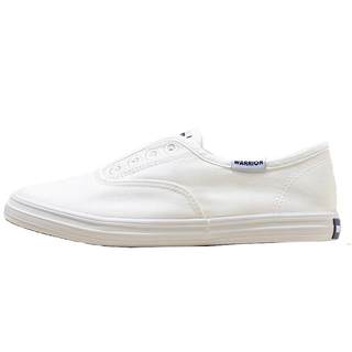 Pull-back canvas shoes slip-on white shoes