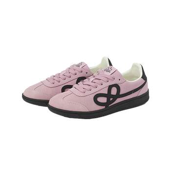 We Flower Moral Training Shoes, Fantasy Pink Retro Leather Surface, Unisex Outdoor Versatile Wear-Resistant Sports Casual Shoes