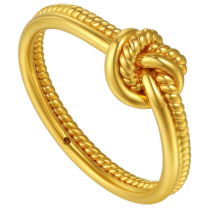 Trendy Acer IN+ gold ring pure gold ring personalized 5D hard gold twist versatile minimalist high-end gift for women