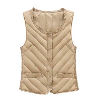 2025秋冬羽绒马甲女短款保暖修身打底小马夹内穿无袖背心内胆轻薄