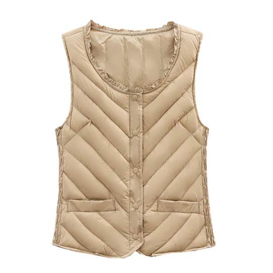 2025秋冬羽绒马甲女短款保暖修身打底小马夹内穿无袖背心内胆轻薄