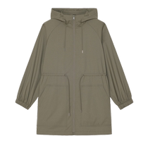(Dewdrop Windbreaker) ICICLE Womens Early Autumn Thin Silk Wool Worsted Dyed Woven Hooded Windbreaker