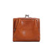 Cowhide gold short wallet for women