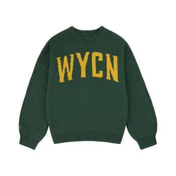 Chinese youth wycn letter jacquard sweater Chinese youth wycn letter jacquard sweater