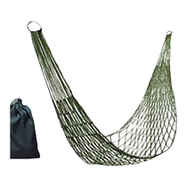 Outdoor indoor mesh rope hammock mesh hammock single belt ring thick mesh pocket nylon hammock swing leisure tree bed