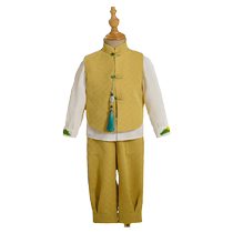 Childrens vest suit new Chinese style Hanfu boys dress national trend small host Chinese culture recitation stage performance clothing