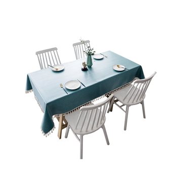 Cotton and linen solid color waterproof and oil-proof dining table tea table cloth Cotton and linen solid color waterproof and oil-proof dining table tea table cloth