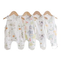 Jingqi baby bellyband summer thin pure cotton baby half-back with legs and belly protector newborn spring vest style four seasons