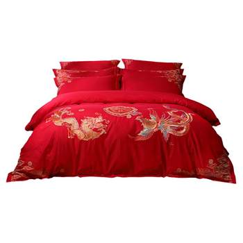 Mercury home textiles festive embroidered wedding pure cotton four-piece set