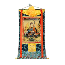 Tibetan village interior decoration painting Padmasambhava mineral pigment Thangka painting heart living room entrance Tibetan hanging painting mural