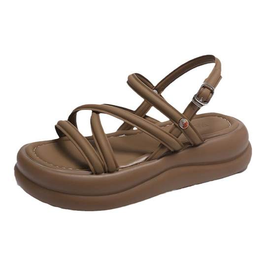 White Deer's thick-soled versatile sandals for women's outerwear