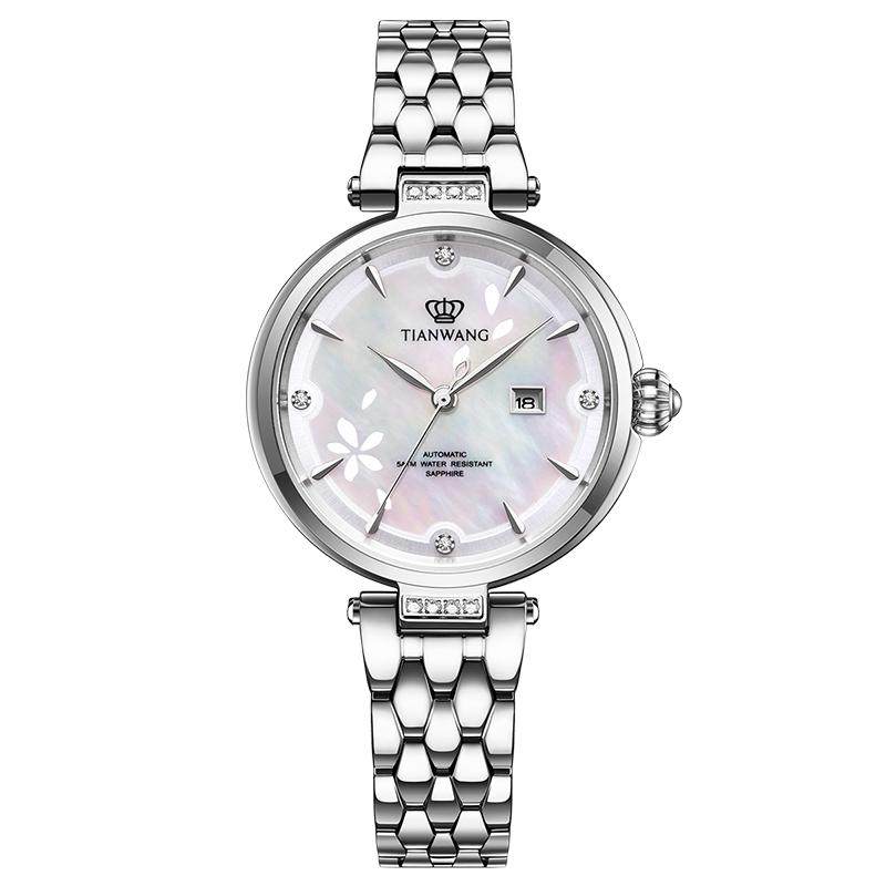 Tianwang watch small petal women's watch flower series 51176 light luxury mother-of-pearl automatic mechanical watch gift for girls