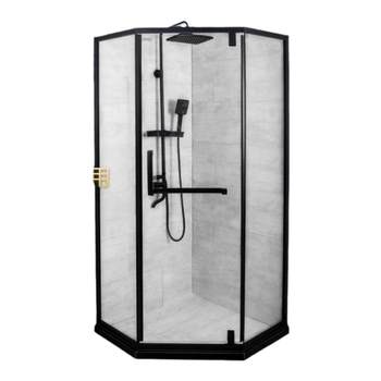 Customized black diamond shower room stainless steel glass