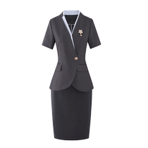 Professional suit suit for women business jewelry store hotel manager work clothes gray fashion goddess style summer skirt