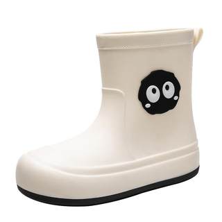 Fashionable outerwear, cute short-tube velvet rain boots and water shoes for women
