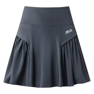 大码运动半身裙女胖mm跑步健身运动短裙裤速干百褶网球裙假两件夏