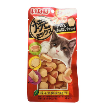 ຈັດສົ່ງຟຣີຍີ່ປຸ່ນ Inaba Cat Snacks BBQ Chicken Roll Fish Scallop Flavor Chicken Breast Pet Cat Snacks 30g