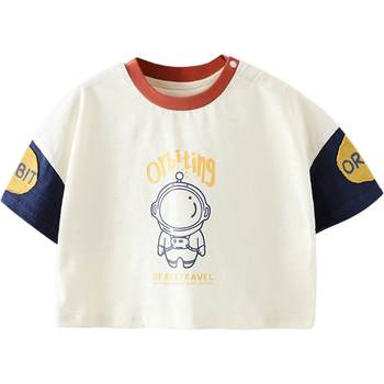 ເສື້ອຍືດເດັກນ້ອຍ Summer Baby Cotton Short-Sleeved Top Summer Boys T-shirt 2023 New Summer Baby Clothes