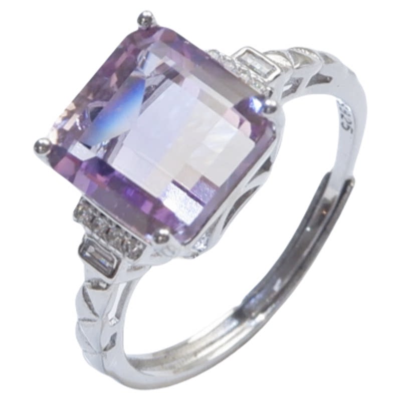 Crystal ring women's natural ametrine ring high-end
