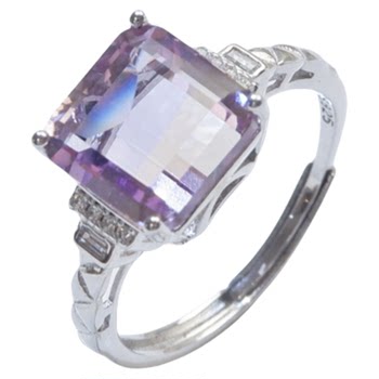 Crystal ring women's natural ametrine ring high-end