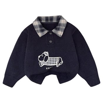 Children's fake two piece sweater for boys Children's fake two piece sweater for boys