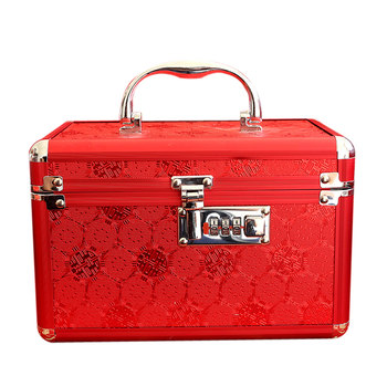 Gift gold box password box red wedding jewelry box new style bride dowry gift storage box betrothal gold box wedding
