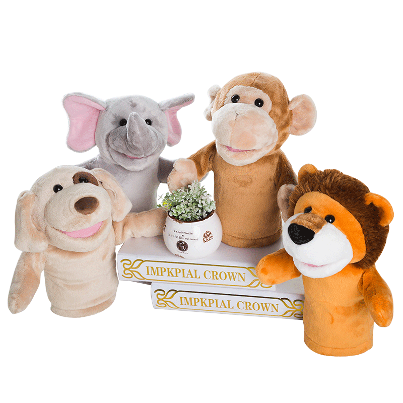 Ручная кукла из детского сада «Тигр и обезьяна» с подвижной пастью для успокоения